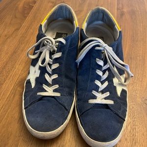 Blue suede Golden Goose sneakers